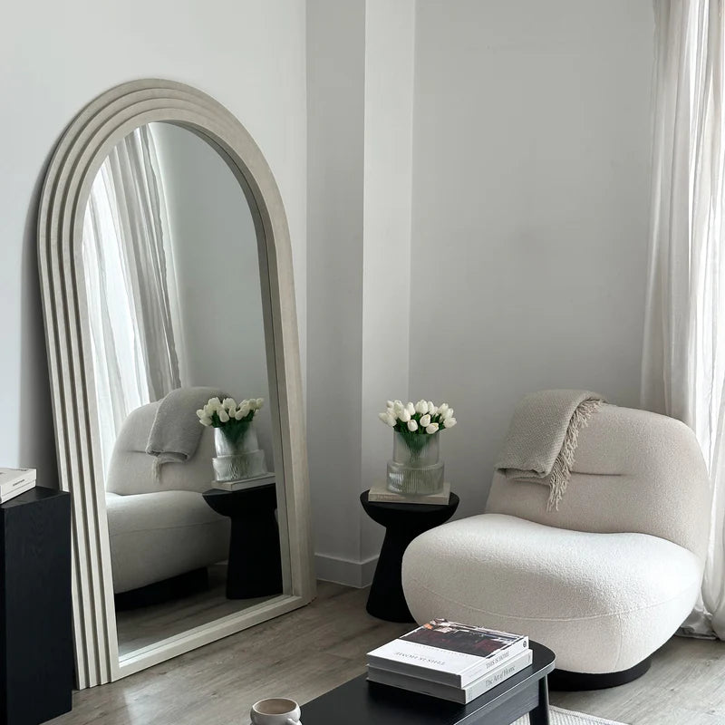 Miroir Arche Luciana Plein Pied en Béton 180x110 cm