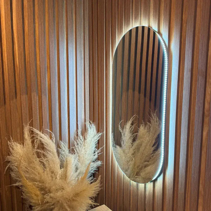 Miroir Mural Ovale LED avec Rétroéclairage Moderne