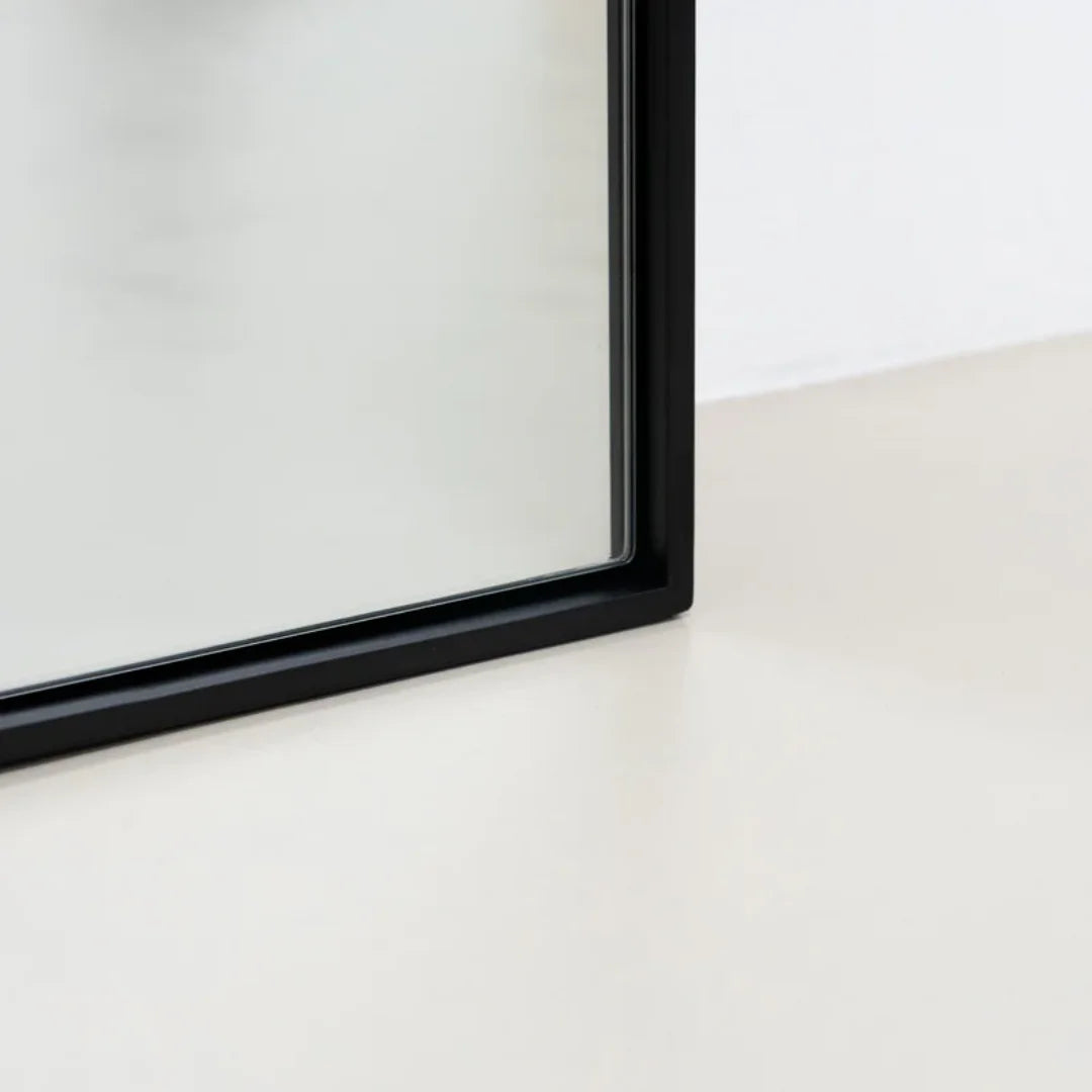 Theo - Grand Miroir Industriel Autoportant en Métal Noir 200x100 cm