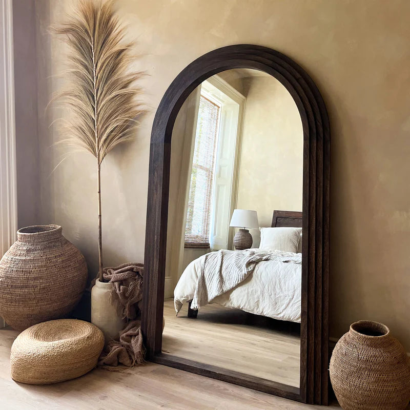 Miroir Arche Luciana en Bois Brûlé 180 x 110 cm